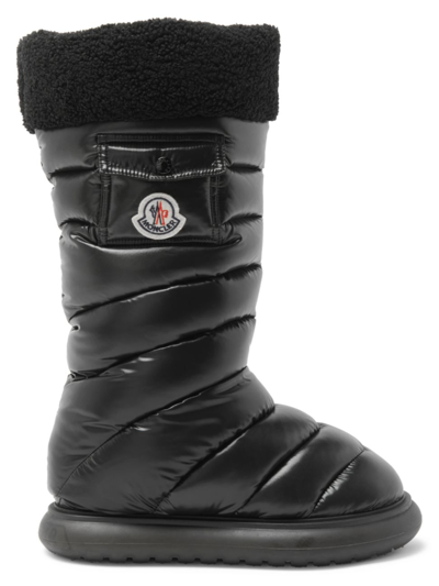 Shop Moncler Women's Gaia Pocket Faux Fur-trim Snow Boots In Black