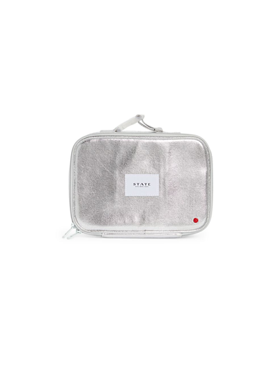 State Kid's Metallic Rodgers Lunch Box In Silver