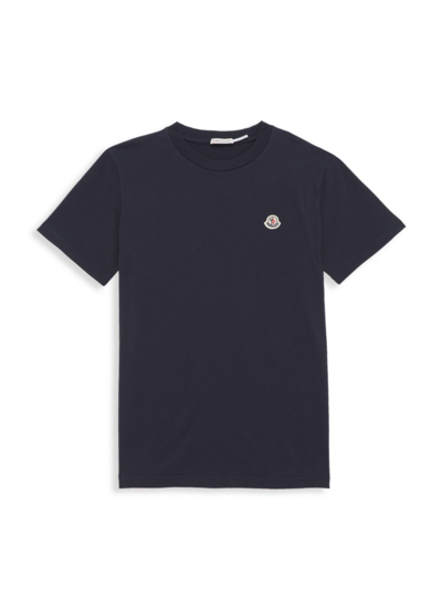Shop Moncler Little Girl's & Girl's Logo Cotton T-shirt In Navy