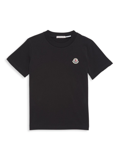 Shop Moncler Little Girl's & Girl's Logo Cotton T-shirt In Black
