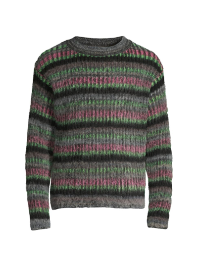 Agr Stripe Print Mohair Blend Knit Sweater In Multicolor