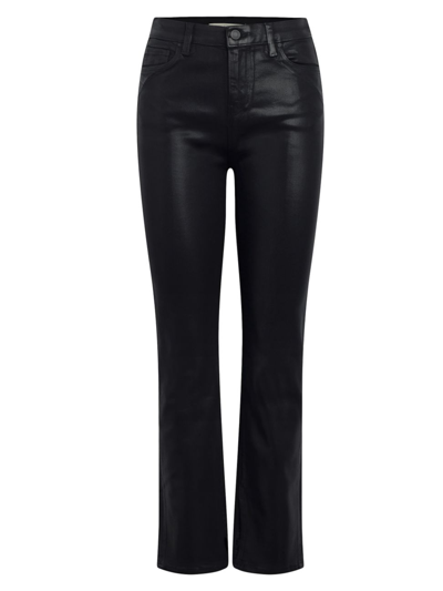 Shop Hudson Women's Nico Mid-rise Coated Stretch Straight-leg Ankle Jeans In Coated Black Beauty
