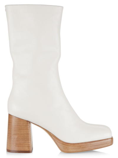 Shop Rag & Bone Women's Matrix Leather Platform Boots In Antique White