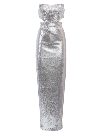 Shop Et Ochs Women's Ava Strapless Sequin Gown In Silver