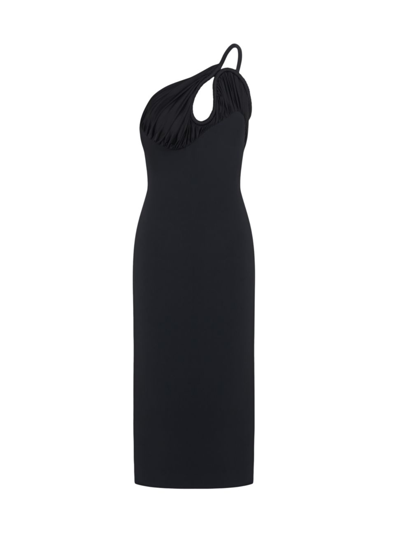 Shop Et Ochs Women's Monica Ruched One-shoulder Midi-dress In Black