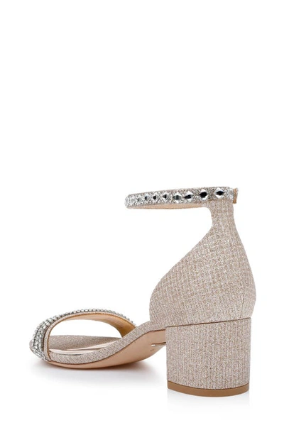 Badgley Mischka Block Heeled Sandal In Pale Gold