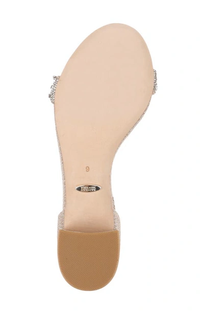 Badgley Mischka Block Heeled Sandal In Pale Gold