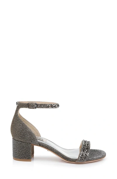 Badgley Mischka Block Heeled Sandal In Pewter