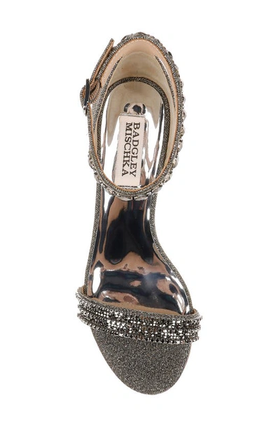Badgley Mischka Block Heeled Sandal In Pewter