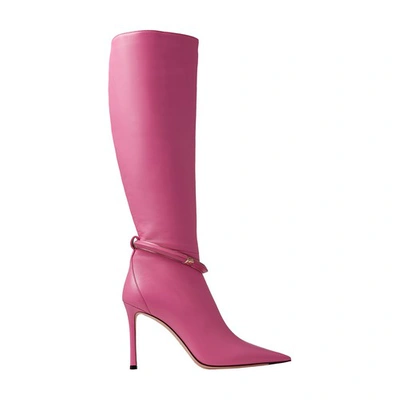 Shop Jimmy Choo Dreece 95 Boots In Candy Pink