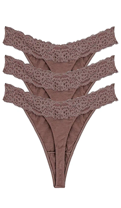 Shop Privacy Please Abigail Thong 3 Pack In Peppercorn