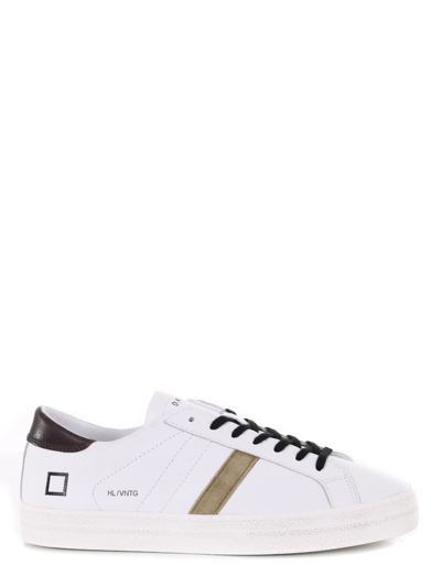 Shop Date Sneakers Man D.a.t.e. Hill Low In Nappa Leather In Bianco/marrone