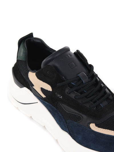 Shop D.a.t.e. Sneaker  Fuga Mesh In Leather Ans Nylon In Nero/blu