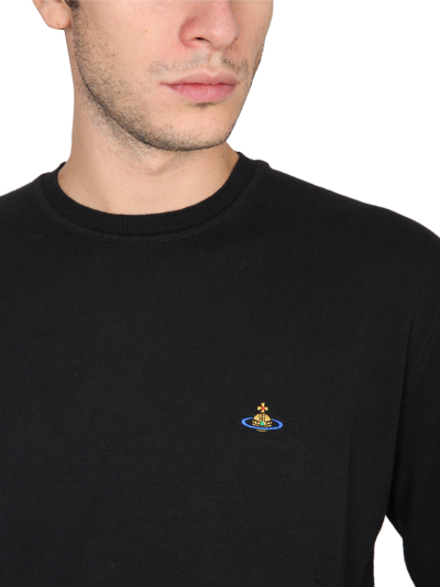 Shop Vivienne Westwood Jersey With Orb Logo In Nero