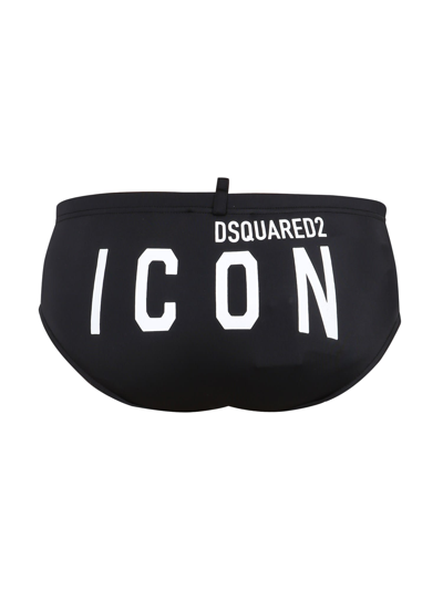 Shop Dsquared2 Swimsuit With Logo In Nero