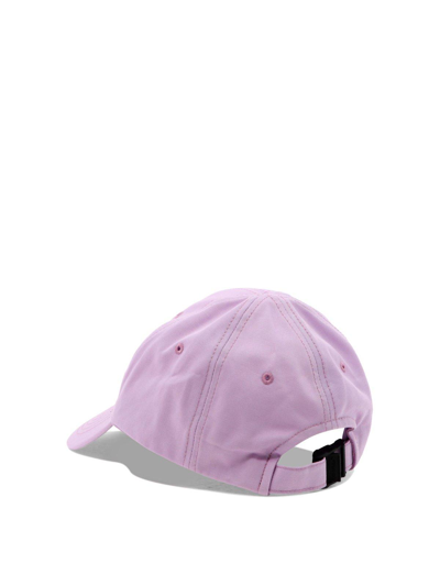 Shop Off-white Logo Embroidered Curved Peak Baseball Cap In Lilac Black