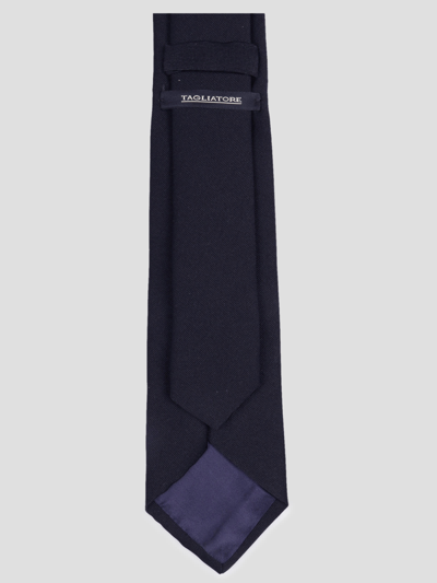 Shop Tagliatore Twill Tie In Blue