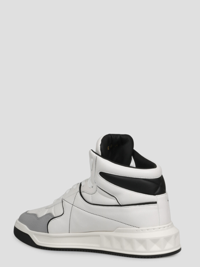 Shop Valentino One Stud Mid Sneaker In White