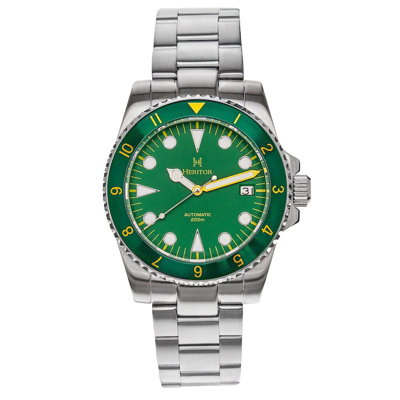 Shop Heritor Automatic Luciano Bracelet Watch With Date In Green