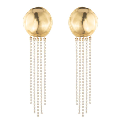 Shop Sterling King Orbit Crystal Drop Earrings In Gold