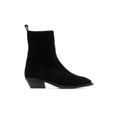 Shop Aeyde Black Luis 35 Suede Ankle Boots