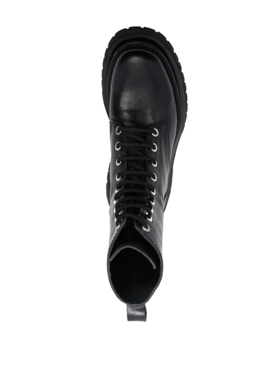 Shop Ami Alexandre Mattiussi Lace-up Ridged-sole Boots In Black