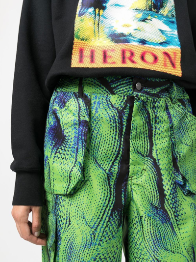 Shop Agr Abstract-print Cargo Trousers In Grün