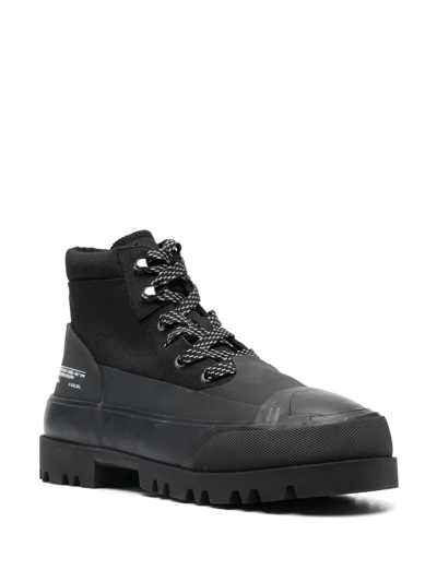 Shop Diesel Hiko Hybrid Lace-up Boots In Schwarz