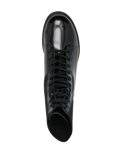 Diesel High Boot Man Black Leather Elegant In Black