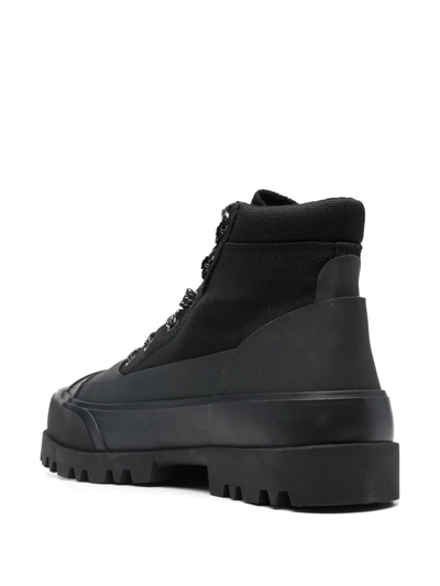 Shop Diesel Hiko Hybrid Lace-up Boots In Schwarz