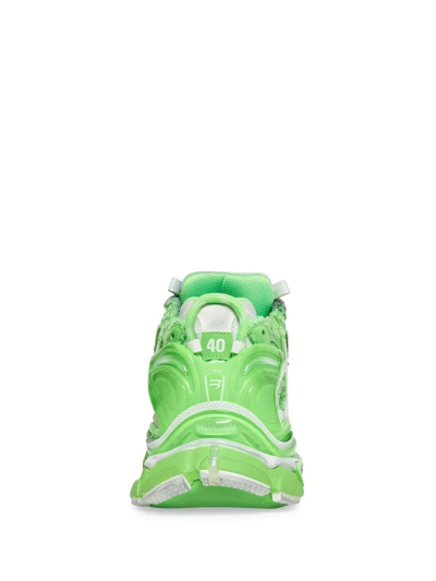 Shop Balenciaga Runner Panelled Sneakers In Green