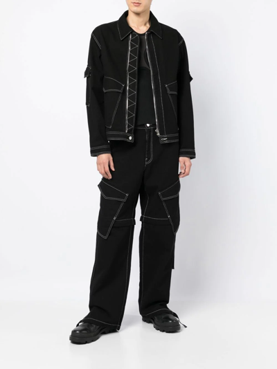 Shop Dion Lee Cargo-pocket Denim Jacket In Black