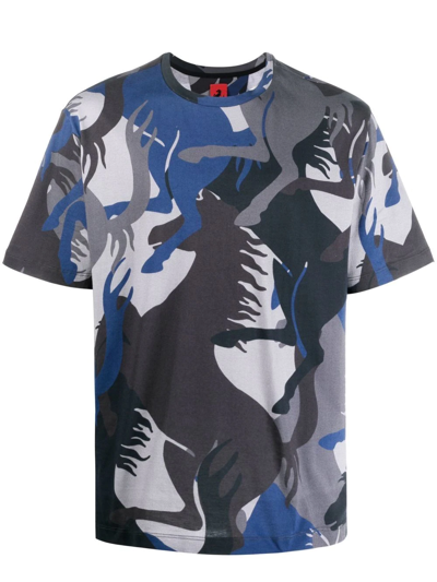 Shop Ferrari Camouflage Logo-print T-shirt In Black