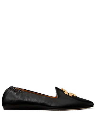 Tory Burch Eleanor Leather Medallion Loafers In Black