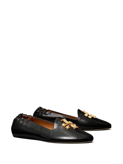 Tory Burch Eleanor Leather Medallion Loafers In Black