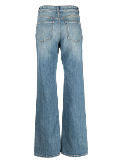 Shop Filippa K Lexie High-waisted Bootcut Jeans In Blau