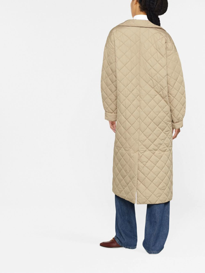 Tommy Hilfiger Sorona Quilted Belted Coat In Nude
