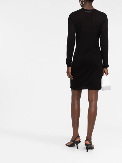 Calvin Klein Long-sleeve Sweater Dress In Schwarz