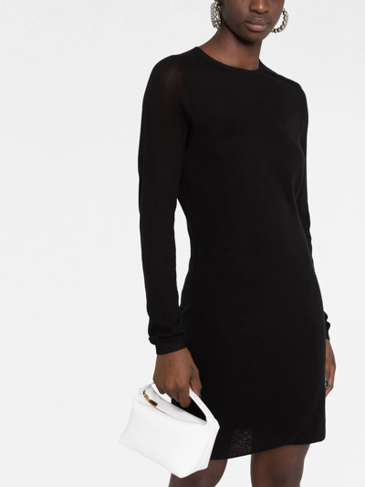Calvin Klein Long-sleeve Sweater Dress In Schwarz