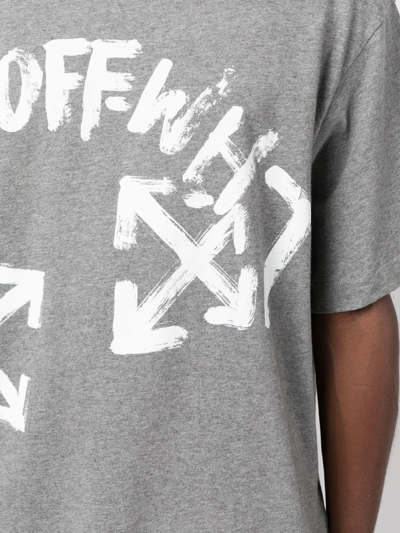 Shop Off-white Logo-print Detail T-shirt In Grau