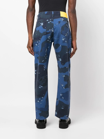 Shop Off-white Camouflage-print Skate Jeans In Blau