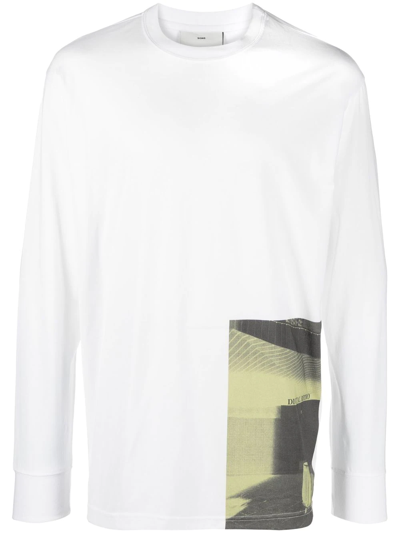 Shop Song For The Mute Graphic-print Long-sleeve T-shirt In Weiss