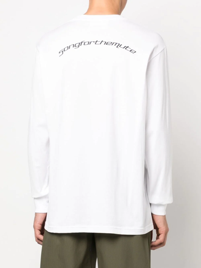 Shop Song For The Mute Graphic-print Long-sleeve T-shirt In Weiss