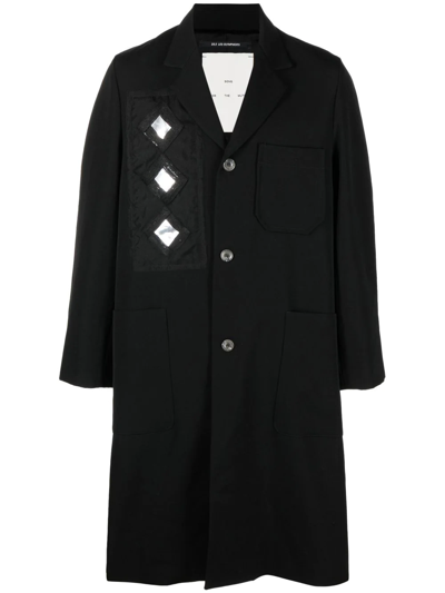 Shop Song For The Mute High-lapel Mid-length Coat In Schwarz