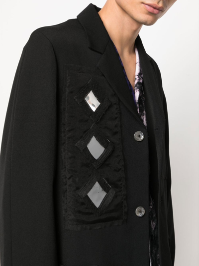 Shop Song For The Mute High-lapel Mid-length Coat In Schwarz