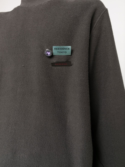 Shop Song For The Mute Loog-badge Sweatshirt In Grau