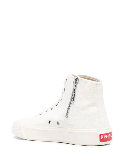 Kenzo School High-top Trainers Off White Female In Weiss