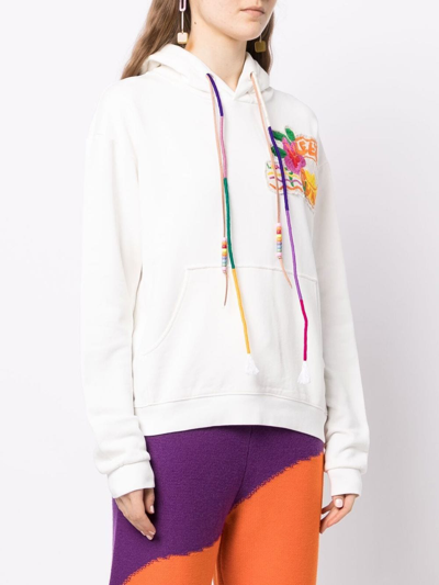 Shop Mira Mikati Let's Flay Away Patch-motif Hoodie In White