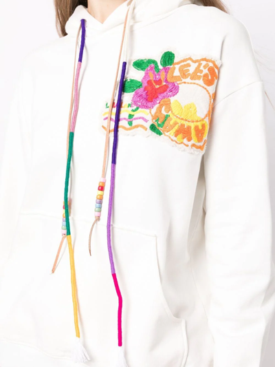 Shop Mira Mikati Let's Flay Away Patch-motif Hoodie In White