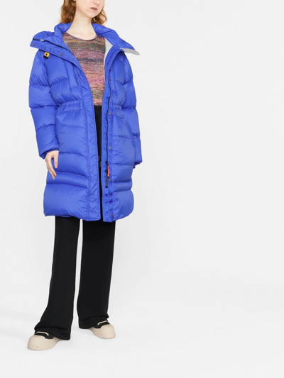 Shop Parajumpers Funnel-neck Down Coat In Blue